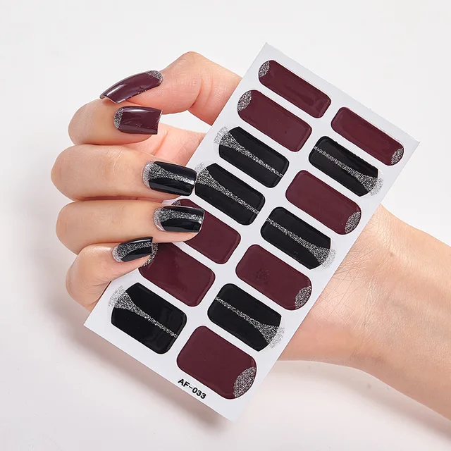 Full Cover Nail Stickers Nail Polish Nail Decoration Nails Sticker Designer Self Adhesive Nail Sticker Creative Nailart Sticker AF033