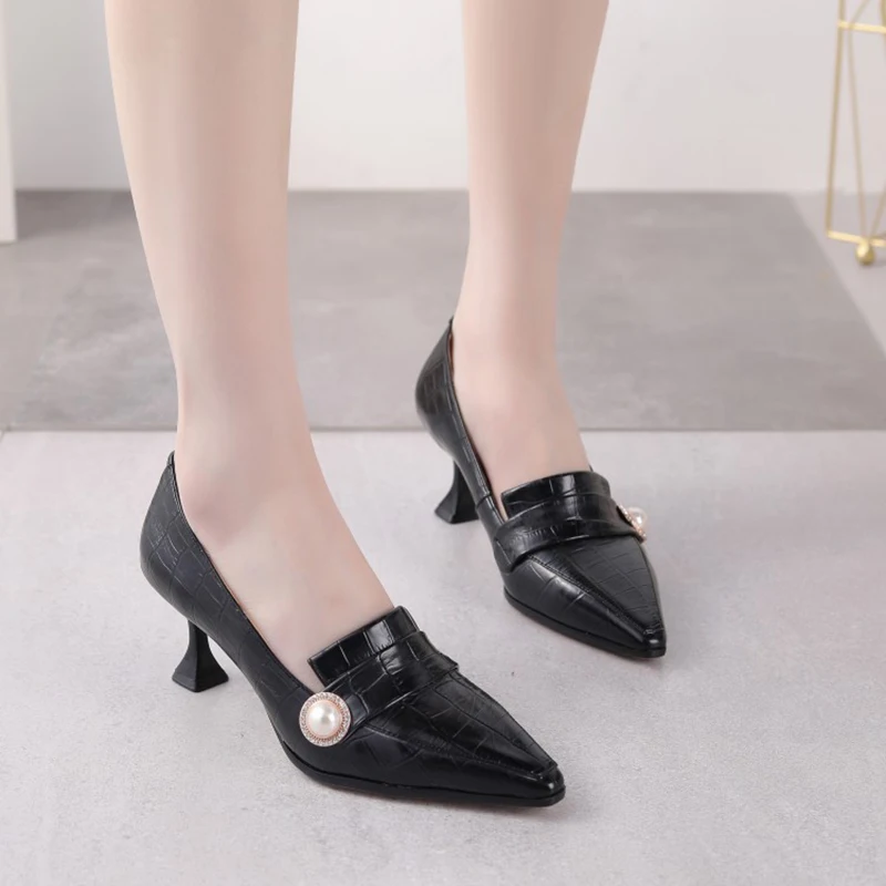 KOLNOO Hot Sale Handmade New 2021 Style Womens High Heel Pumps Pointed-Toe Slip-On Daily Wear Office Party Fashion Court Shoes