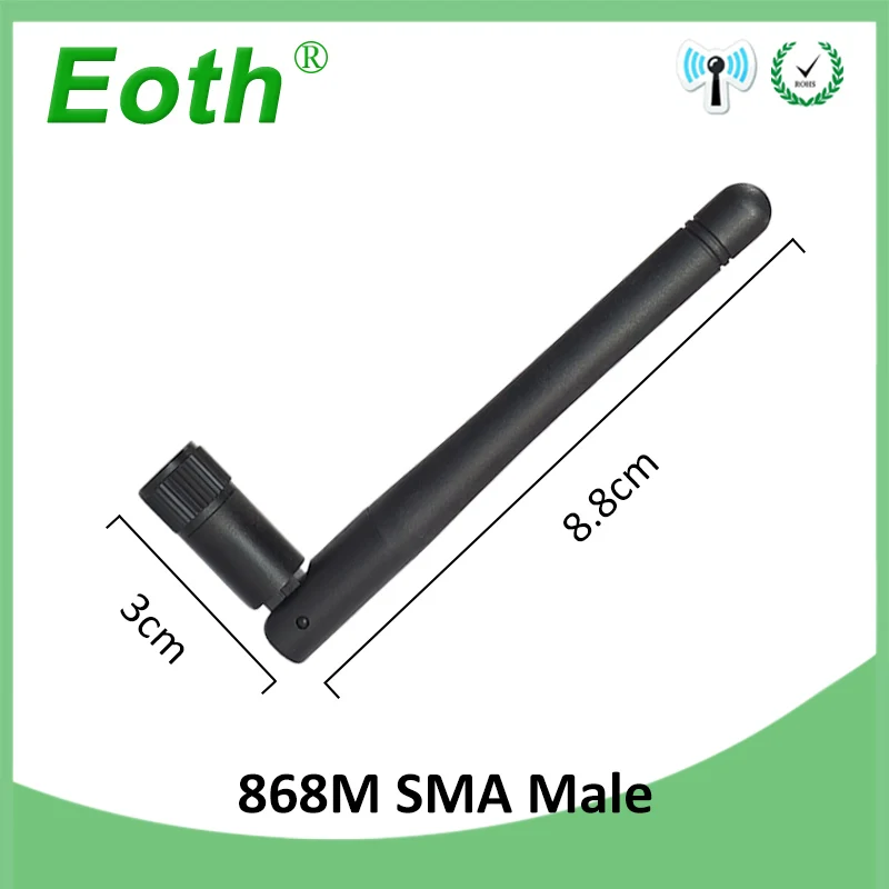 EOTH 868MHz 915MHz antenna 2pcs 3dbi SMA Male Connector GSM 868 915 MHz antena LoRa antenna Lorawan antenne watermeter Emeter