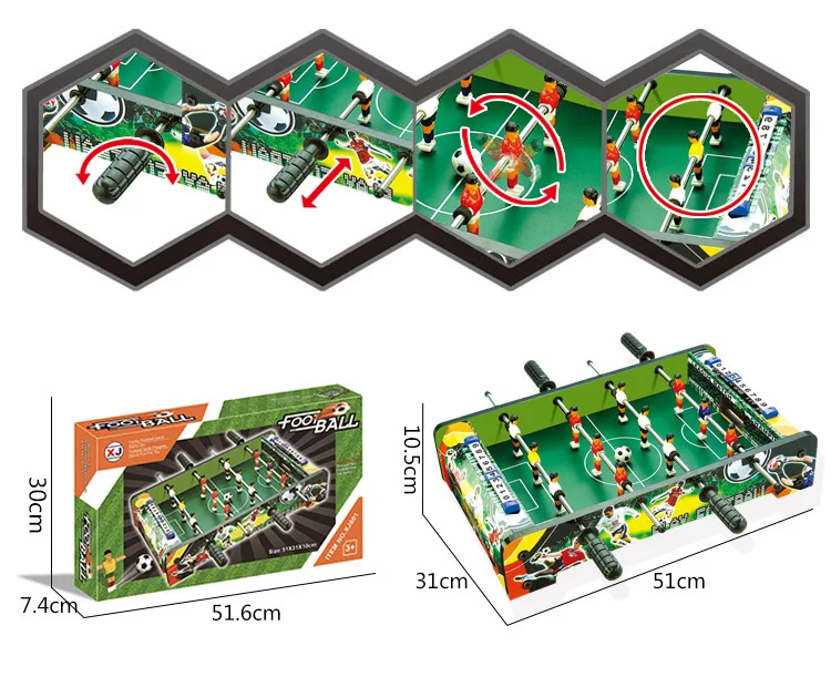 Large Size Wood Indoor Soccer Table 6 Bar Football Table Double Battle Desktop Board Game Children Sports Toy 9