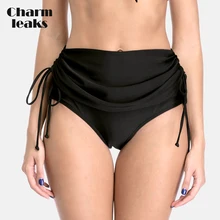 Charmleaks/женские плавки-бикини с рюшами, однотонные плавки, бандажные плавки