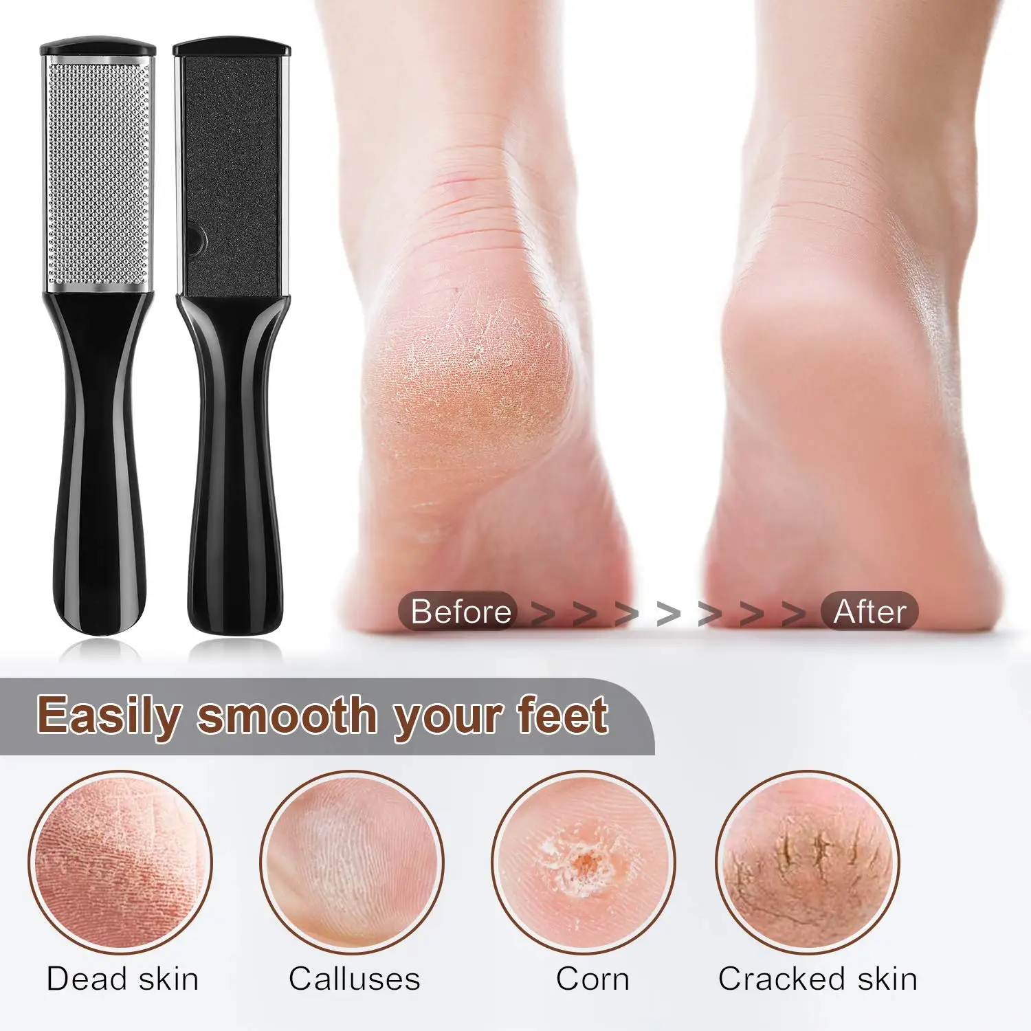 Stainless Steel Pedicure Tool, Feet Professional Foot Rasp Foot