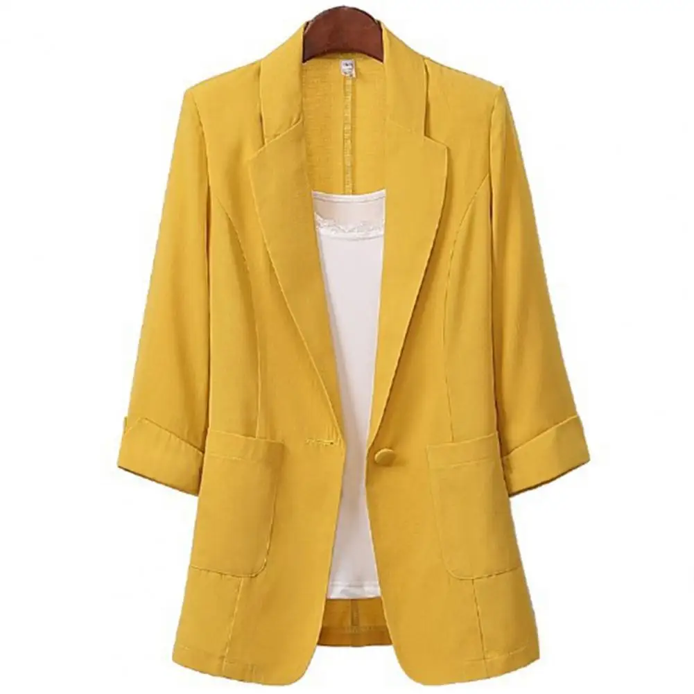 

2021 New Autumn Women Blazers Elegant Solid Color Office Lady Dress Coat Lapel Suits Jacket Coats Tops