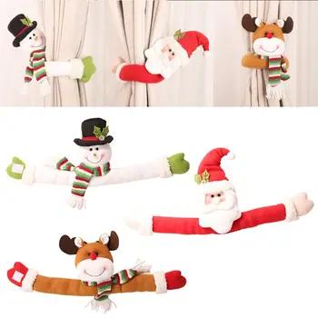 

Christmas Santa Claus Snowman Elk Curtain Buckle Ornament Tieback Fastener Holder Living Room Window Decoration
