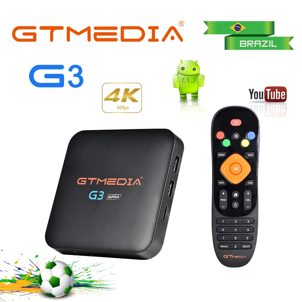 GTMEDIA G3 S905W Android 7,1 Smart Tv Box медиаплеер 2G+ 16G пульт дистанционного управления Встроенный 2,4G Wifi 4K HD iptv подписка netflix