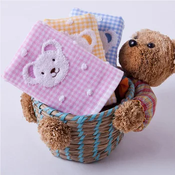 

KING SHORE Towel Pure Cotton Gauze zhong zhang jin T1091 Cotton Plaid Double Layer Zero Twist CHILD'S Towel Kindergarten
