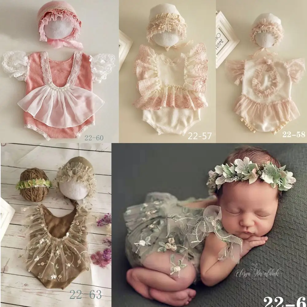 2020 nova roupa da menina do bebe recem nascido fotografia aderecos rendas macacao bandana do bebe