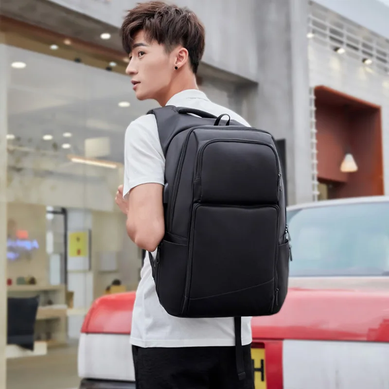 

Multi-function USB Backpack Oxford Cloth 18-inch Large Capacity Zipper Bag for School Travel LXX9