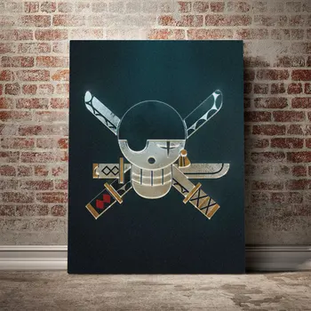 

Roronoa Zoro Emblem logo Poster Canvas Wall Art Decoration prints for living Kid Children room Home bedroom decor painting