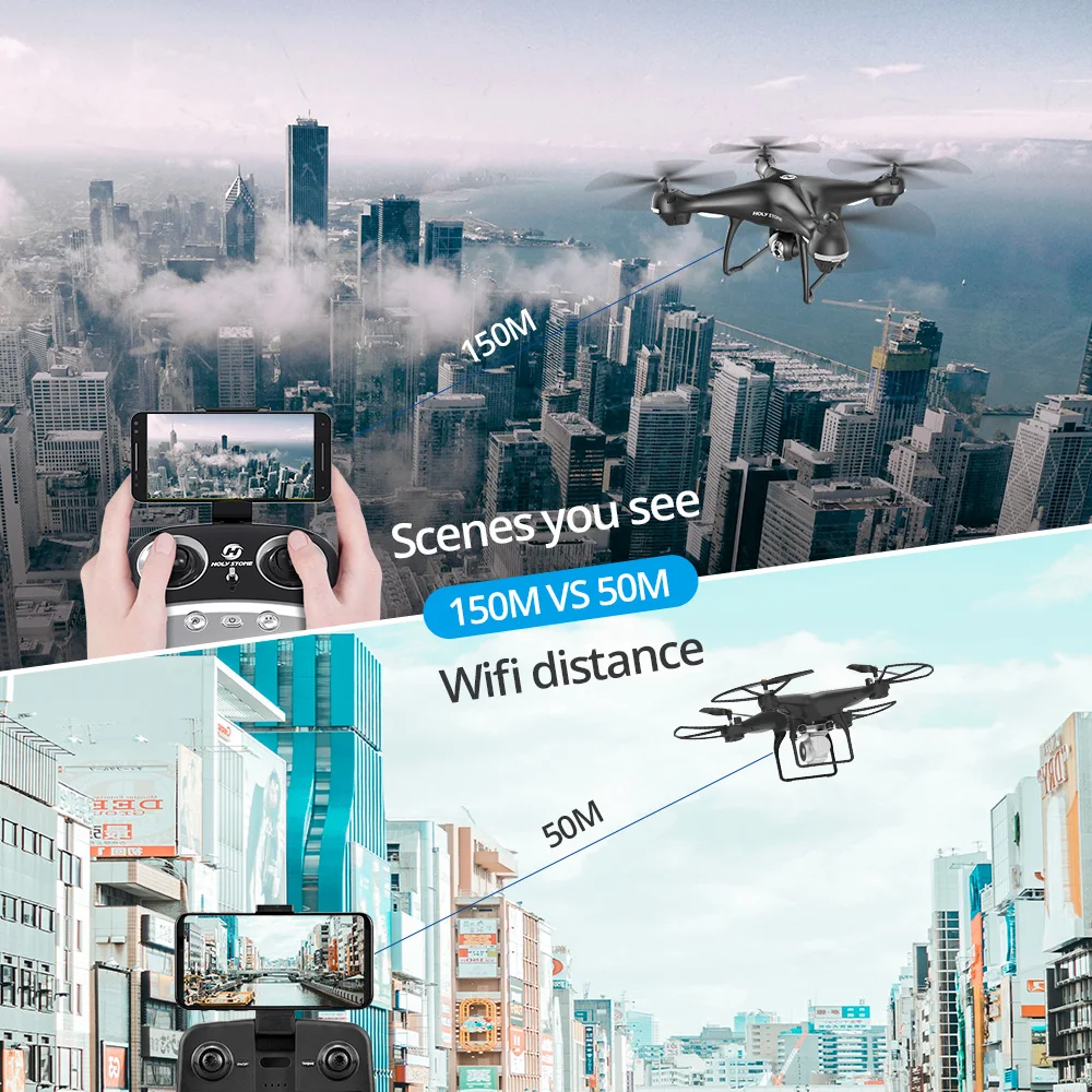 Святой камень HS100 Дрон GPS Profesional FPV Wi Fi камера HD 1080P селфи RC Quadcopter беспилотники 500 м