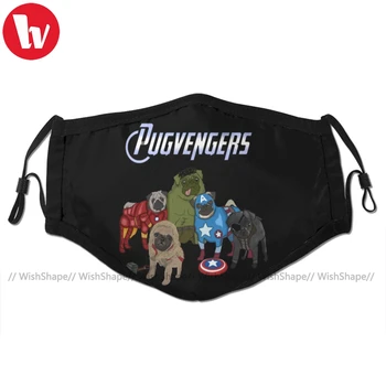 

Superhero Mouth Face Mask The Pugvengers Facial Mask Funny Kawai with 2 Filters for Adult