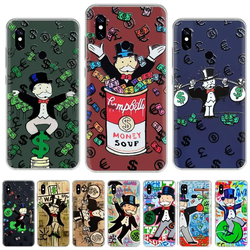 

Luxury Cartoon Dollar Monopoly Phone Case For Xiaomi Redmi 7 9t a3 9se k20 mi8 max3 lite 9 note 8 9s 10 pro