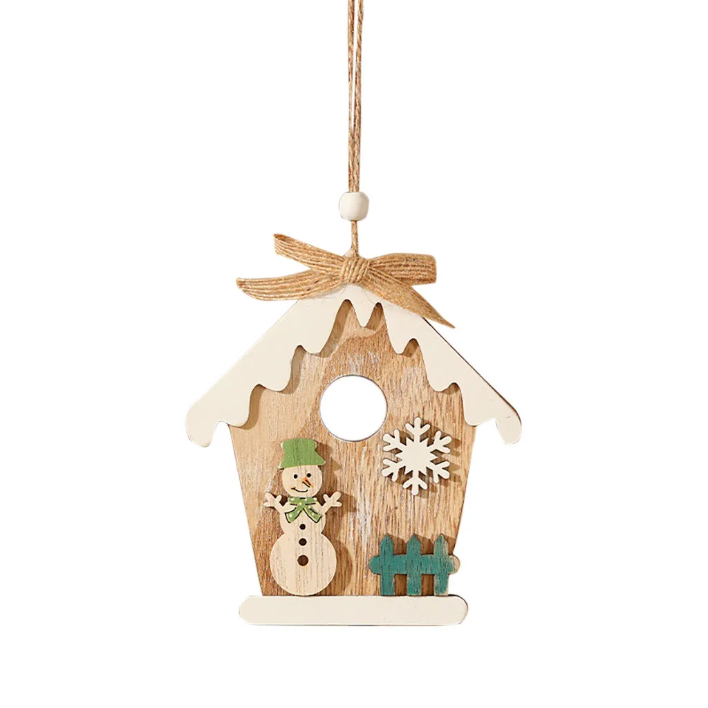 Christmas Decorations Mini Christmas Tree Painted Wooden Gift Decoration Pendant Home Decor Hot Sale