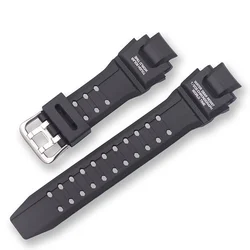 Waterproof PU Silicone Diving Sport Watch Strap Bracelet (Black)