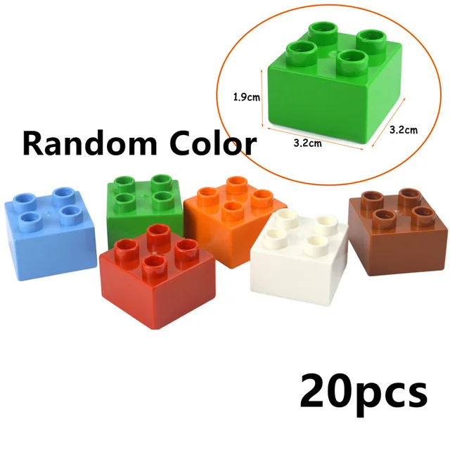 2020 Совместимость Duplos DIY большой конструкторных блоков Детские кубики поезд База