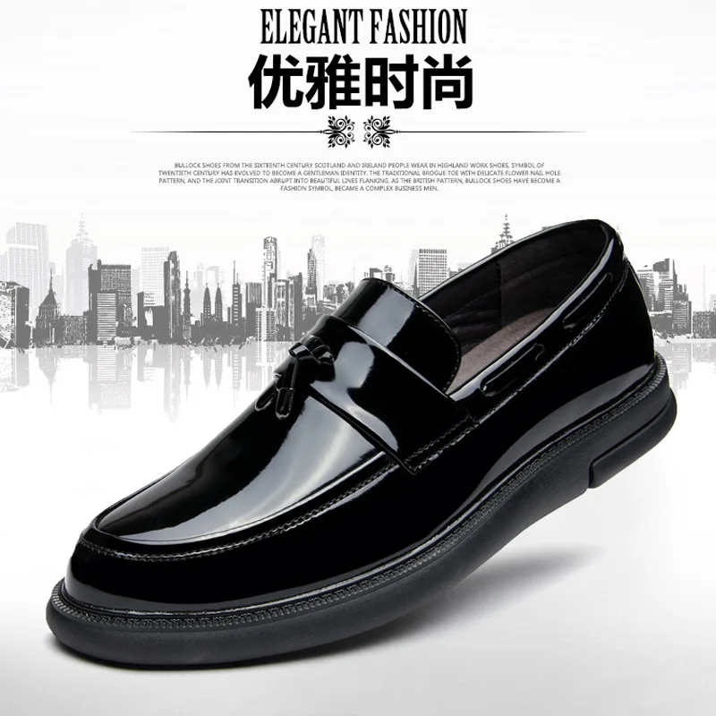 

2019 Men Fashion Trendy Shoes Bright Skin Tassels MEN'S SHOES Business Casual Leather Shoes Slip-on Loafers