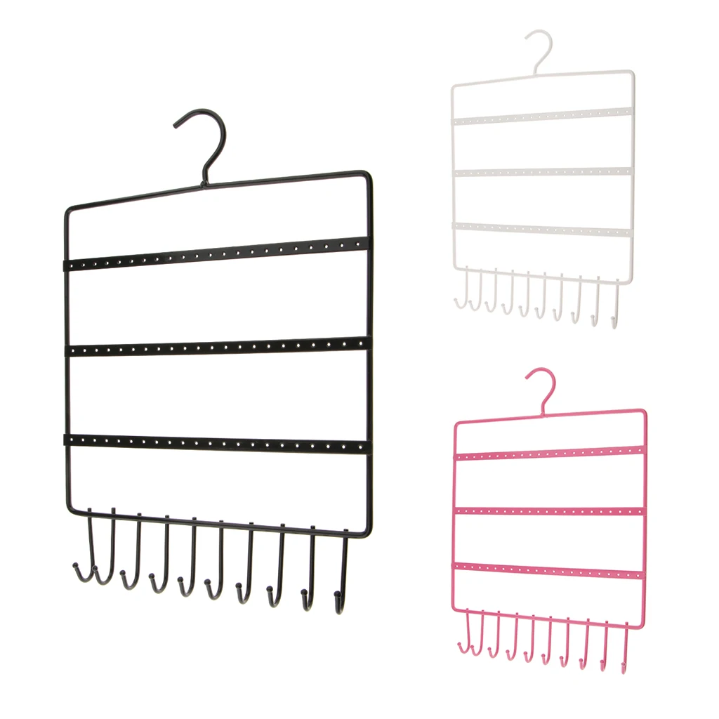 

Wall Mount 120 Holes Display Rack Stand Holder Jewelry Organizer Showcase