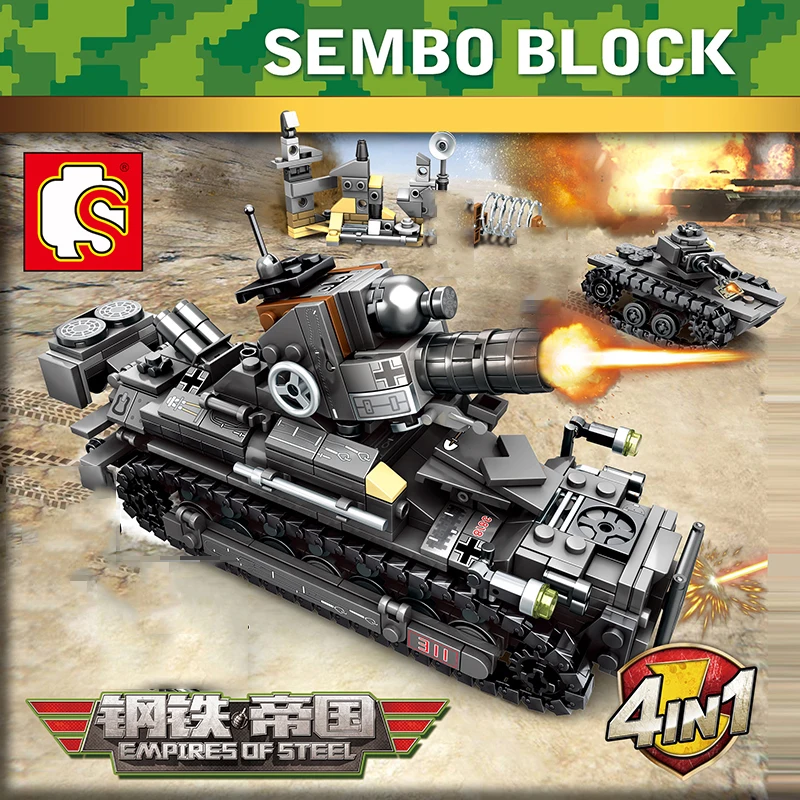 957PCS2 1914 PCS Tank Military Series Building Blocks Bricks Compatible with LegoINGlys Figures toy soldier Vehicle army blocks (5)