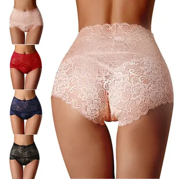 

Women Panties Sexy Lace Underwear Woman Knickers Lace Panties Mesh Floral Lingerie Female Seamless Briefs Underpants Plus Size