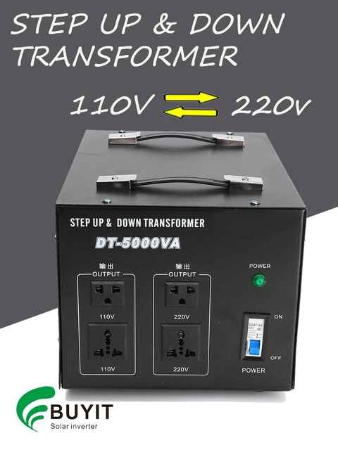 Transformador de conversão de tensão do inversor de potência, proteção  contra sobrecarga de 110 V a 220 V, conversor de tensão CA monofásico,  resfriamento para equipamentos elétricos, branco, 5000 W : :  Eletrônicos