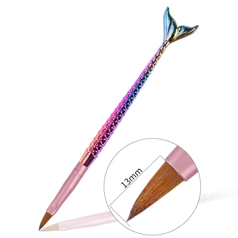 New 5pcs/set Colorful Mermaid Design Nail Brush Acrylic Drawing Pen Sawtooth Flower Pen Light Therapy Pen Painted Pen Tools 6