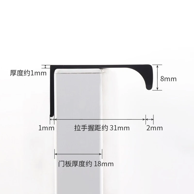 Door Handles Cabinet Handles AOBT Gold Invisible Kitchen Furniture Handle 120mm Cabinet Storage Wardrobe Dressers Door Dark Pulls Hidden Bedroom Knobs