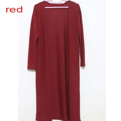Dower me женский кардиган Повседневная Вязаное пончо плюс Размеры пальто Для женщин длинные свитера vestidos кардиганы - Цвет: red