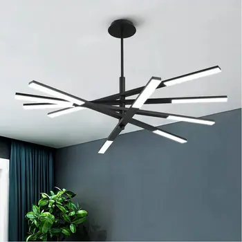 

Modern Luster Multiple Long Rod 4/6/8 Head Metal Chandelier for Bedroom Living Dining Room Office Indoor Decor Home Lighting AC