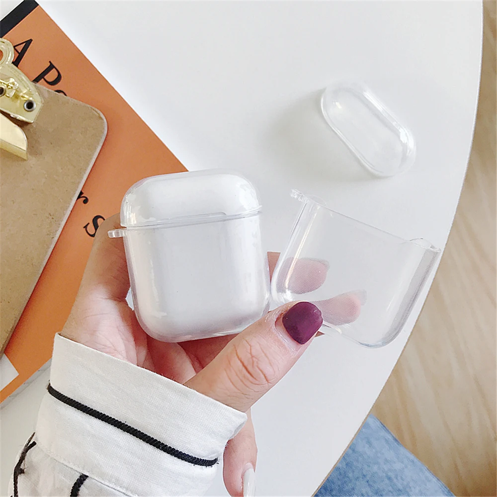 Мягкий прозрачный чехол для беспроводных наушников Airpods 2 защитный Bluetooth ЗАЩИТА