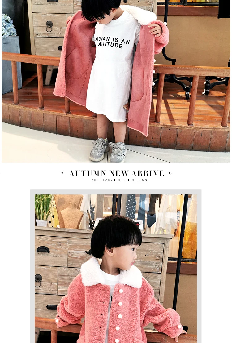 Новые зимние свободные пальто из натурального меха ягненка Повседневная оторочка из овечьей шерсти плюшевый пиджак Modis шерсть детская верхняя одежда пальто Y1991