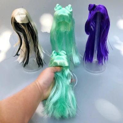 Wig For Doll Toy Head Princess Doll Head Candy Color DIY Toy Wig Children Birthday Gift Black Purple Pink Green Gold 1/6 1/4
