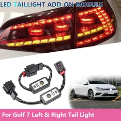 Para golf 7 dinâmico led taillight add on módulo fio chicote de fios sinal de volta indicador esquerda & direita luz da cauda preto 2 pçs