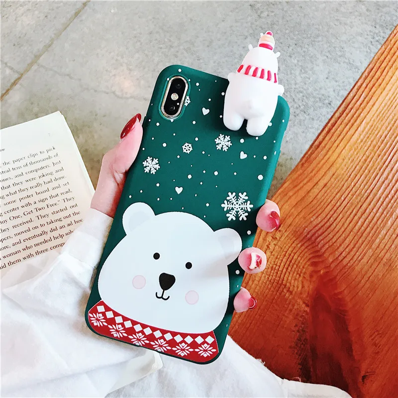 A5 Рождественский чехол для iphone 11 Pro Max X XS XR на iphone 11 чехол силиконовый чехол с изображением оленя медведя для iphone 7 8 6S Plus 7Plus чехол - Цвет: A5
