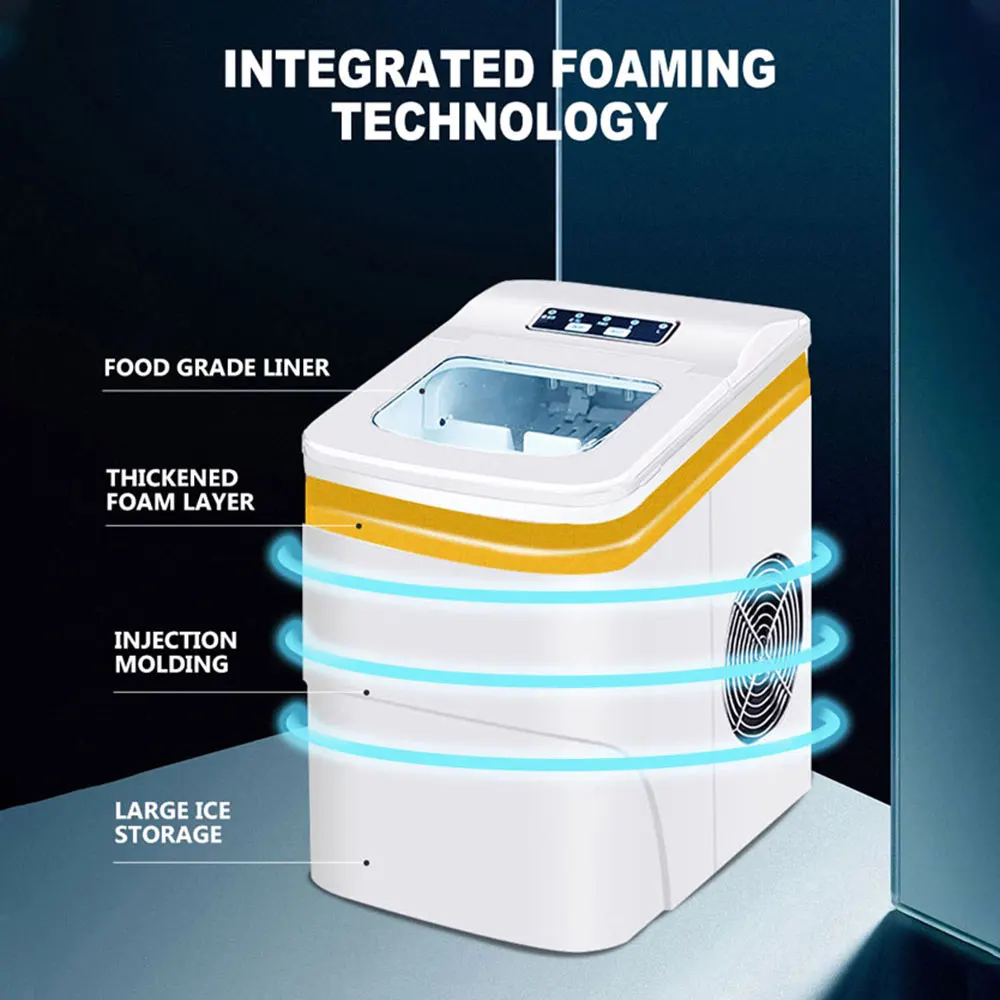 12kg Commercial Ice Cube Maker Household Mini Ice Making Machine Manual Water Injection Cube Machine mesin pembuat es batu