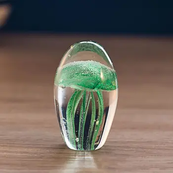

5 Colors Crystal Jellyfish Ornaments Glass Paperweight Fengshui Crafts Home Decoration Miniature Figurine Christmas Gifts