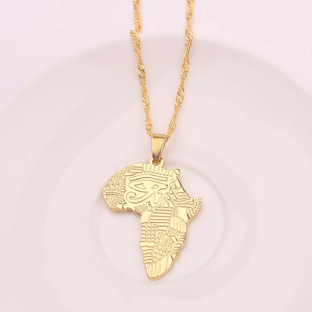 Gold Ethiopian Africa Map Pendant Necklace Customize Engraving Jewelry Map  of Africa Letter Charm for Men Women : Amazon.ca: Clothing, Shoes &  Accessories