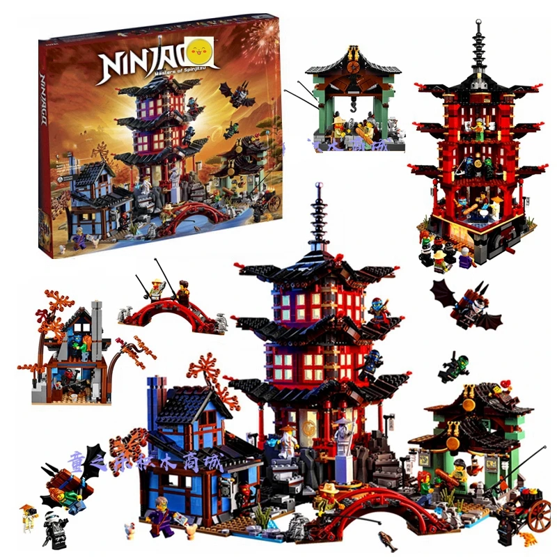 737 шт Diy Ninja Temple of Airjitzu spinjitzu строительные блоки Совместимые ninjagoed Lepined наборы