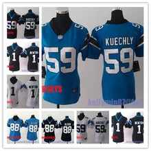 Stitiched, Carolina s, Cam Newton, Luke Kuechly, Greg Olsen Для женщин Джерси