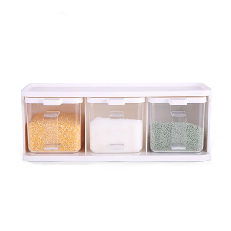 

Vertically Seasoning Boxes Spice Jar bottle With Handle and Spoon Kitchen Storage Container Herb Spice Tools