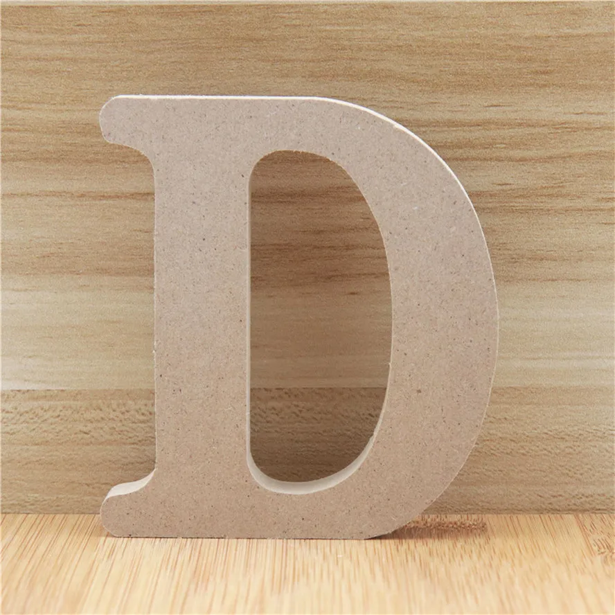 D 1 шт. 10 см деревянные буквы Алфавит имя буквы стоячие DIY Слова Дизайн художественные поделки дерево Вечеринка день рождения Домашний декор 3,94 дюймов - Цвет: D