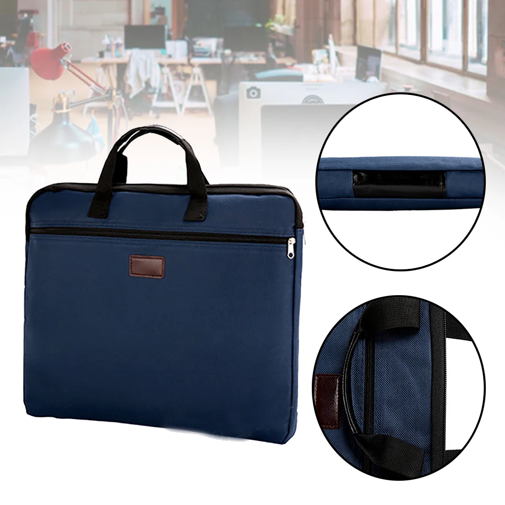 Men Women A4 Book With Handle Large Capacity Zipper Storage Organizer Travel Short Closure File Folder Canvas Document Bag