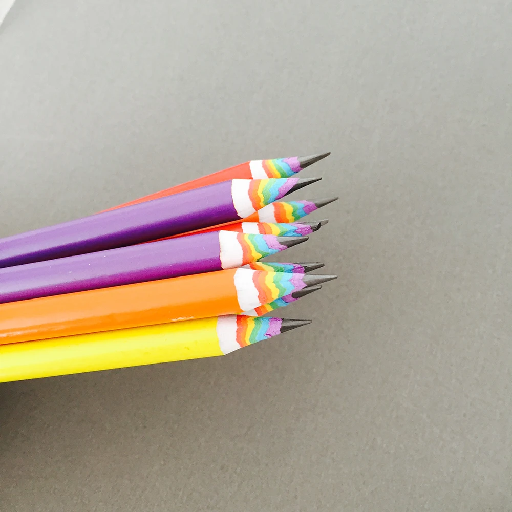 School Supplies Stationery Writing Drawing Sketching Pencils Rainbow Pencil 