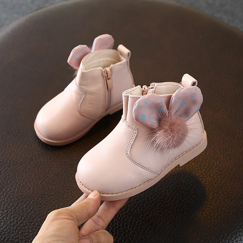Claladoudou/13,5-15,5 см; брендовые водонепроницаемые ботинки из искусственной кожи; зимние ботинки для девочек с милым бантом; детские ботинки; теплые ботинки для девочек