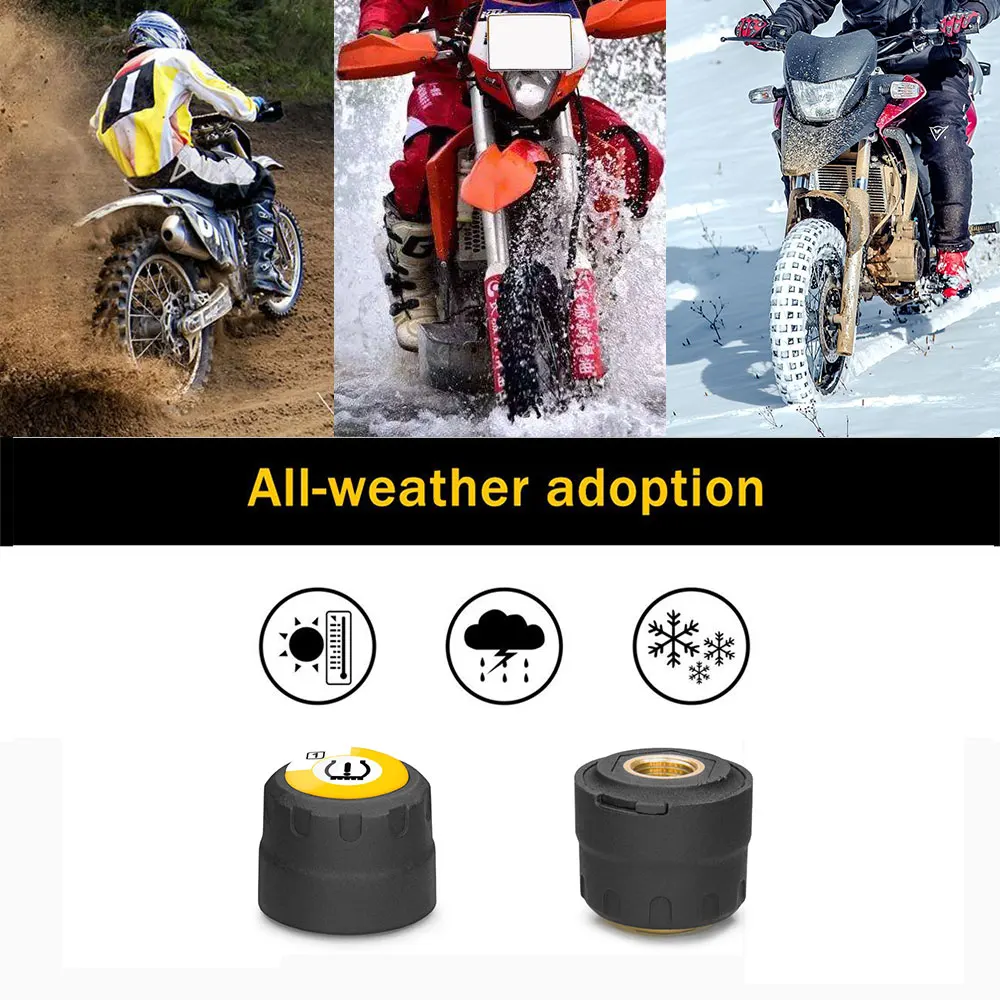 TPMS Motorcycle Monitor Alarm Sensor For Android/IOS TMPS For Moto Tire Pressure Gauge Auto Intelligent Tyre Monitoring System