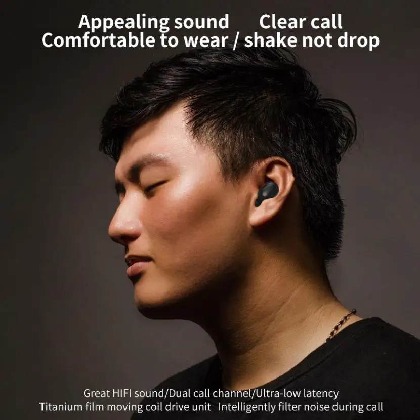 Waterproof TWS Bluetooth Wireless Headphone Sports Gaming Headset PC Bluetooth Earphone Noise Canceling Earbuds for Microphone