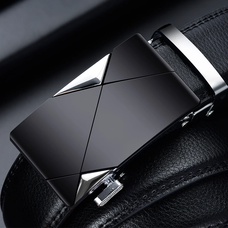 

2020 Men Belt Male Genuine Leather Strap Belts For Men Top Quality Automatic Buckle black Belts Cummerbunds cinturon hombre