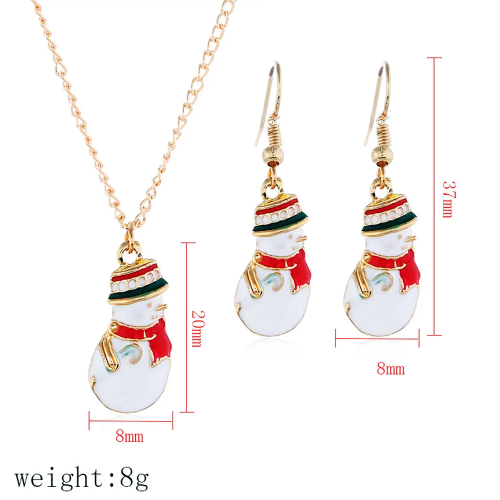 Рождественское ожерелье, ожерелье Санта Клауса, подарок, подвеска, Декор, рождественское женское ювелирное изделие, серьги в виде лося, кольцо, аксессуар для рождественского платья