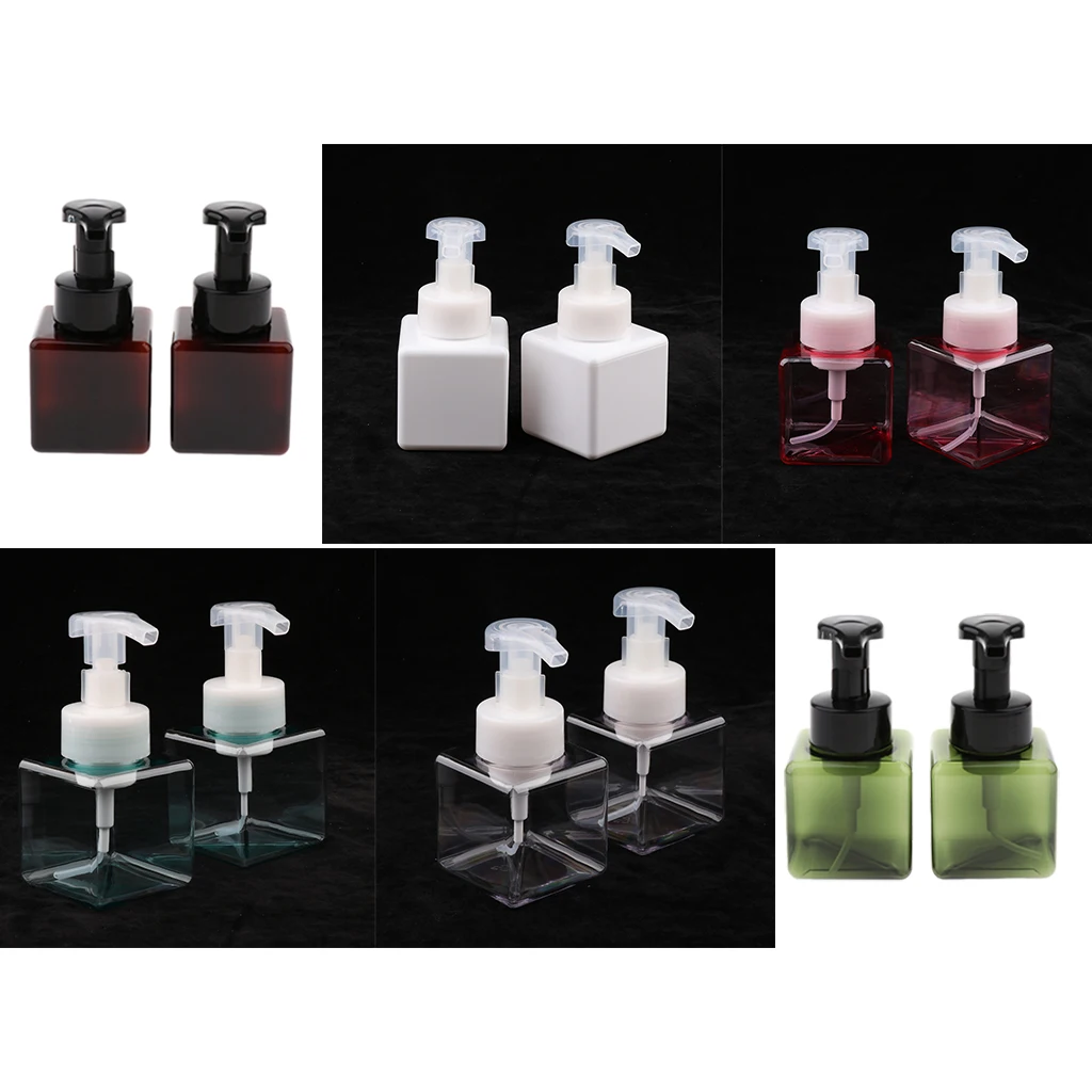 12 Pieces 250ML Square Plastic Foaming Soap Dispensers Mousse Foam Bottles, with Pumps