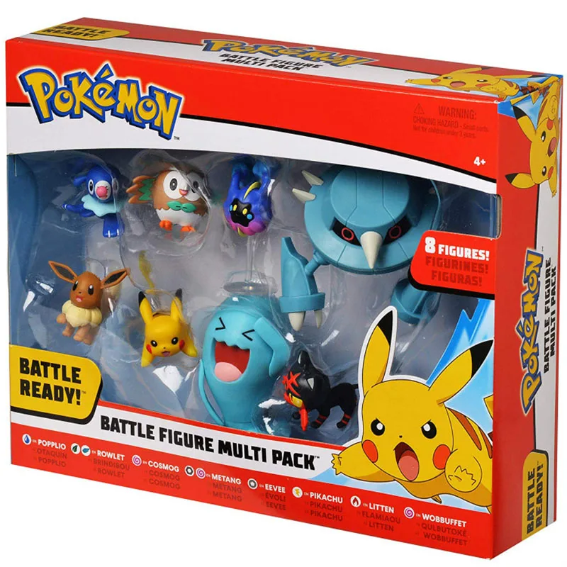 8 шт./компл. Takara Tomy Покемон Пикачу, Popplio Rowlet Cosmog Metang Литтен воблеры фигурка игрушки для детей, подарок на Новый год