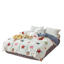 Хлопок, мультяшный Комплект постельного белья, реактивное одеяло с принтом/пододеяльники, одеяло, раковина, Твин, полный размер queen King